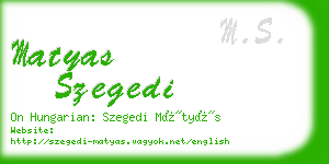 matyas szegedi business card